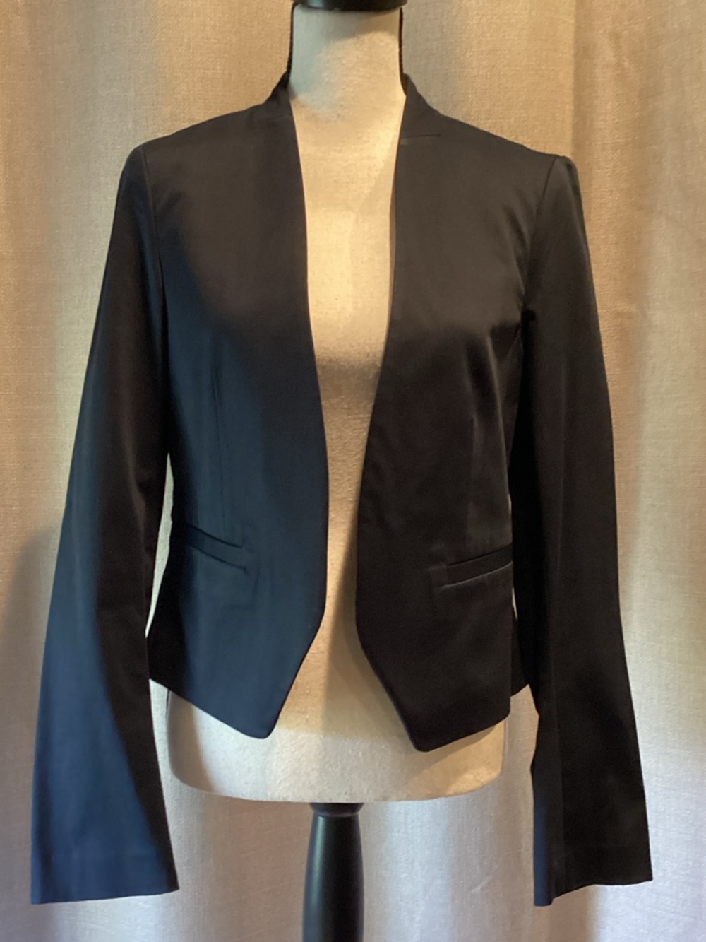 LOFT Navy Open-Front Tailored Blazer, size 8.